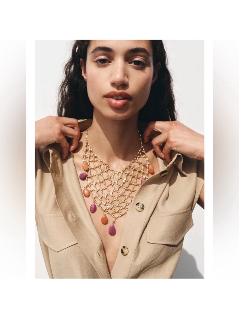 Zara Beaded Bib Necklace